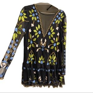 Free people embroidered leaf dress